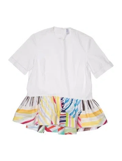 Pre-owned Rosie Assoulin Graphic Print Mini Dress In White