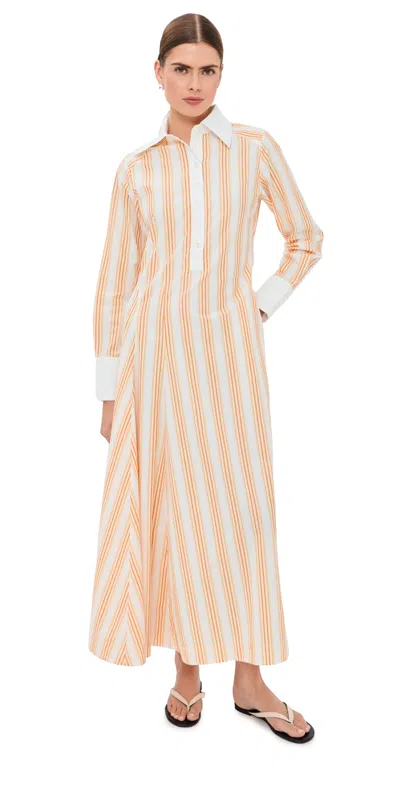 Rosie Assoulin Groovy Shirt Dress Creamsicle In White