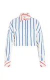 Rosie Assoulin Gussied Up Button Down In Stripe