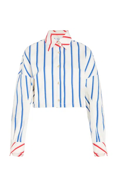 Rosie Assoulin Gussied Up Button Down In Stripe