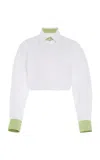 Rosie Assoulin Gussied Up Cotton Crop Top In White