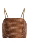 Rosie Assoulin Halfway There Crop Top In Brown