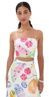 Rosie Assoulin Halfway There Crop Top Rainbow In Multi