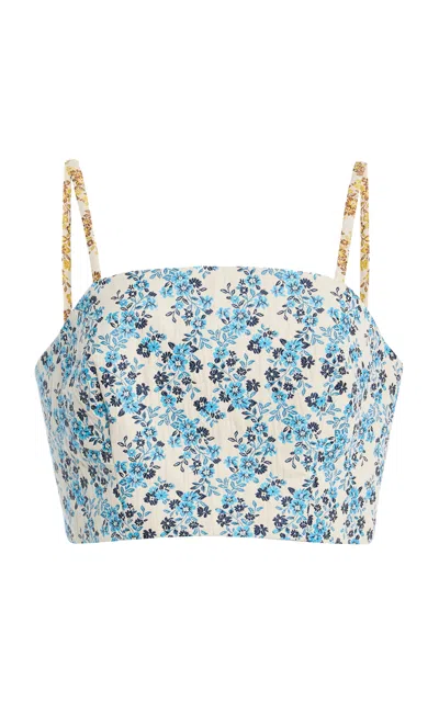 Rosie Assoulin Halfway There Cropped Jacquard Top In Multi
