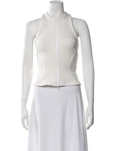 Pre-owned Rosie Assoulin Halterneck Sleeveless Top In White