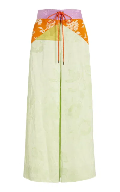 Rosie Assoulin Harbor Linen-blend Wide-leg Pants In Multi