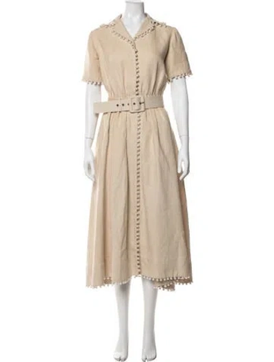 Pre-owned Rosie Assoulin Hemp Long Dress In Neutrals