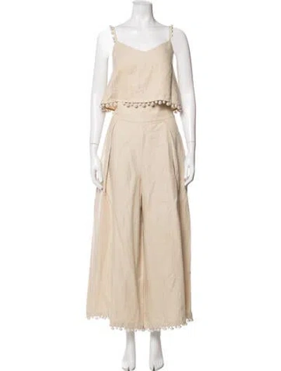 Pre-owned Rosie Assoulin Hemp Pant Set In Neutrals