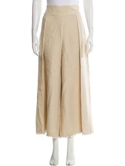 Pre-owned Rosie Assoulin Hemp Wide Leg Pants In Neutral