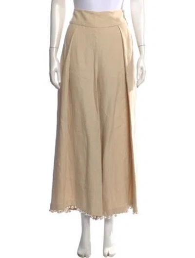 Pre-owned Rosie Assoulin Hemp Wide Leg Pants In Neutrals