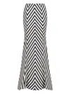 Rosie Assoulin Herringbone-patterned Fishtail Skirt In Gray