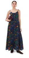 Rosie Assoulin High Garden Maxi Dress Dark Floral In Blue