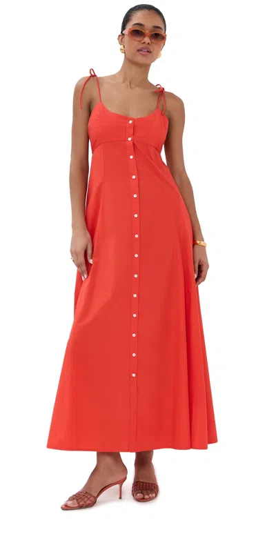 Rosie Assoulin High Garden Maxi Dress Persimmon