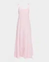 Rosie Assoulin High Garden Sleeveless Button-front Maxi Dress In Pink