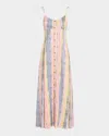 Rosie Assoulin High Garden Striped Sleeveless Button-front Maxi Dress
