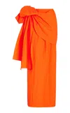 Rosie Assoulin Silk Midi Skirt In Orange