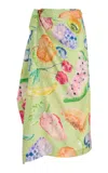 Rosie Assoulin If Loving You Sarong I Don't Wanna Be Right Silk Skirt In Multi