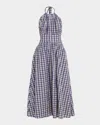 Rosie Assoulin In The Name Of Love Halter Midi Dress In Blue