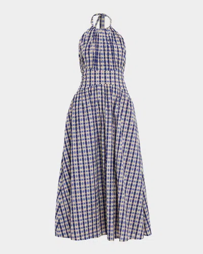 Rosie Assoulin In The Name Of Love Halter Midi Dress In Blue