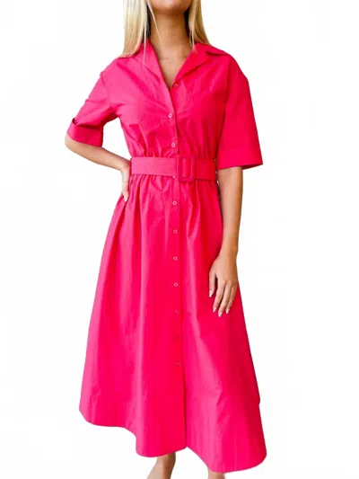 Rosie Assoulin Jane Shirt Dress In Magenta In Pink