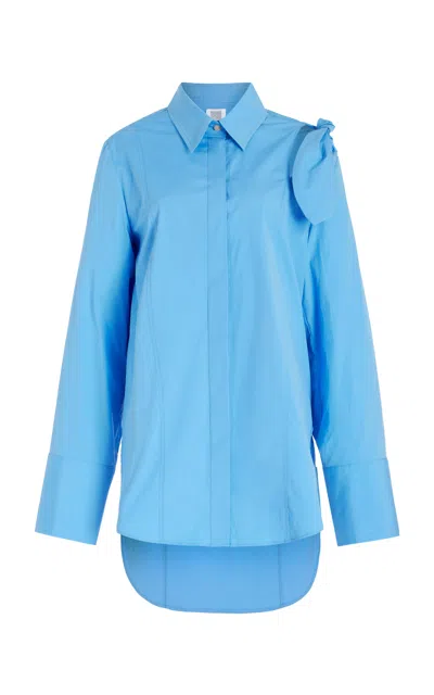 Rosie Assoulin Knotted Button Down In Blue