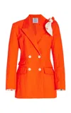 Rosie Assoulin Knotted Double Breasted Blazer In Orange