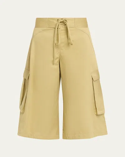 Rosie Assoulin Laced Cotton Cargo Surf Shorts In Neutral