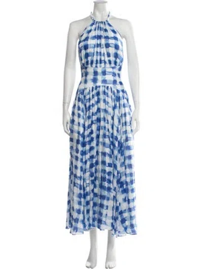 Pre-owned Rosie Assoulin Linen Midi Length Dress In Blue