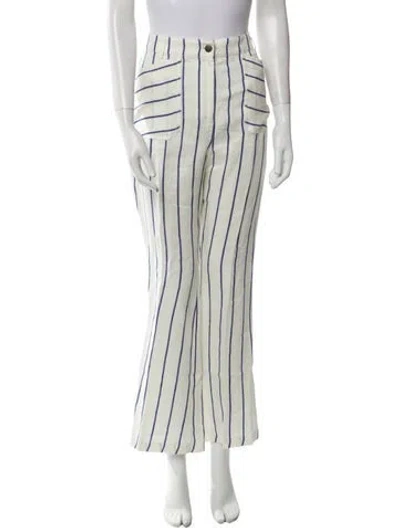 Pre-owned Rosie Assoulin Linen Straight Leg Pants In Neutral