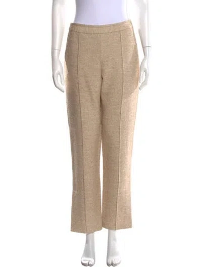 Pre-owned Rosie Assoulin Linen Straight Leg Pants In Neutral