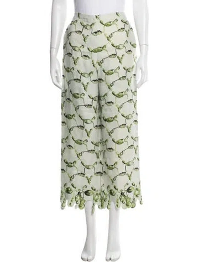 Pre-owned Rosie Assoulin Linen Wide Leg Pants W/ Tags In Green