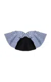Rosie Assoulin Making Your Point Off-the-shoulder Top In Stripe