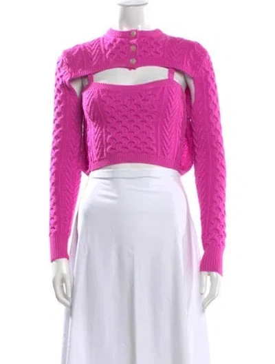Pre-owned Rosie Assoulin Merino Wool Crew Neck Sweater In Pink