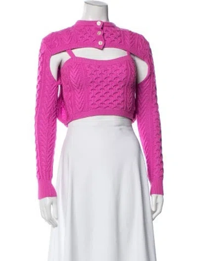 Pre-owned Rosie Assoulin Merino Wool Crew Neck Sweater In Pink