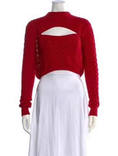 Pre-owned Rosie Assoulin Merino Wool Patterned Sweater In Red