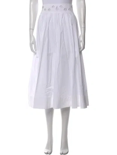 Pre-owned Rosie Assoulin Midi Length Skirt In White