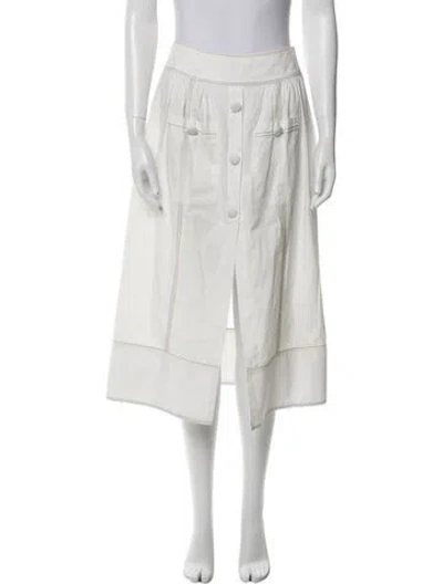 Pre-owned Rosie Assoulin Midi Length Skirt In White