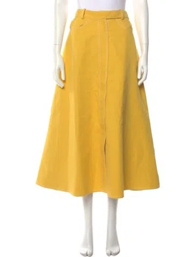 Pre-owned Rosie Assoulin Midi Length Skirt In Yellow