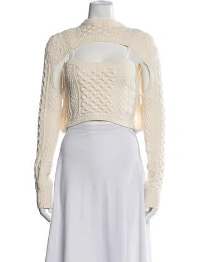 Pre-owned Rosie Assoulin Mock Neck Sweater In Neutrals