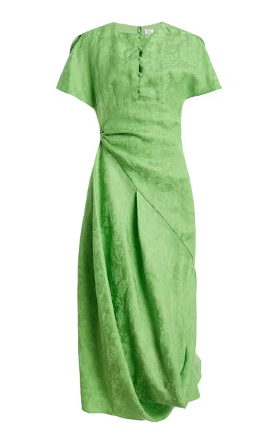 Rosie Assoulin Moves Like Swagger Jacquard Gown In Green