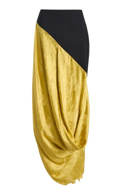 Rosie Assoulin Moves Like Swagger Midi Skirt In Gold