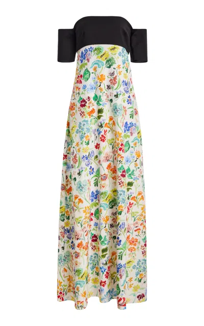 Rosie Assoulin Off The Shoulder Empire Gown In Multi