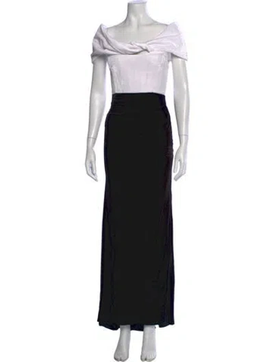 Pre-owned Rosie Assoulin Off-the-shoulder Long Dress In Black