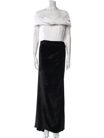 Pre-owned Rosie Assoulin Off-the-shoulder Long Dress W/ Tags In Black