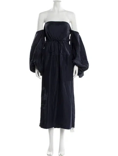 Pre-owned Rosie Assoulin Off-the-shoulder Long Dress W/ Tags In Blue