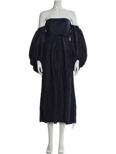 Pre-owned Rosie Assoulin Off-the-shoulder Midi Length Dress In Blue