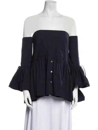 Pre-owned Rosie Assoulin Off-the-shoulder Mini Dress In Blue