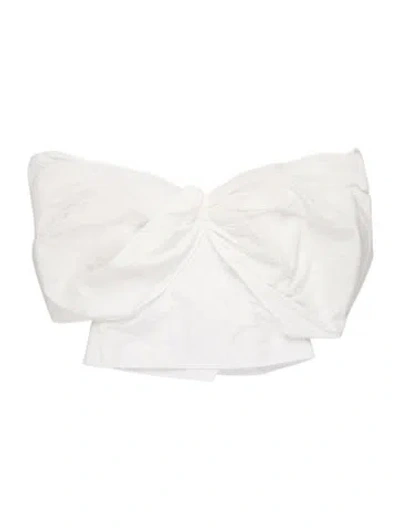 Pre-owned Rosie Assoulin Off-the-shoulder Short Sleeve Top In White