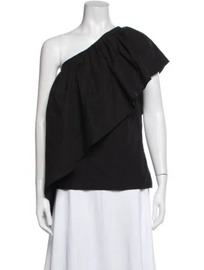 Pre-owned Rosie Assoulin One-shoulder Sleeveless Top In Black