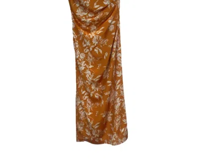 Rosie Assoulin Pad Me On Shoulder Dress In Orange In Brown